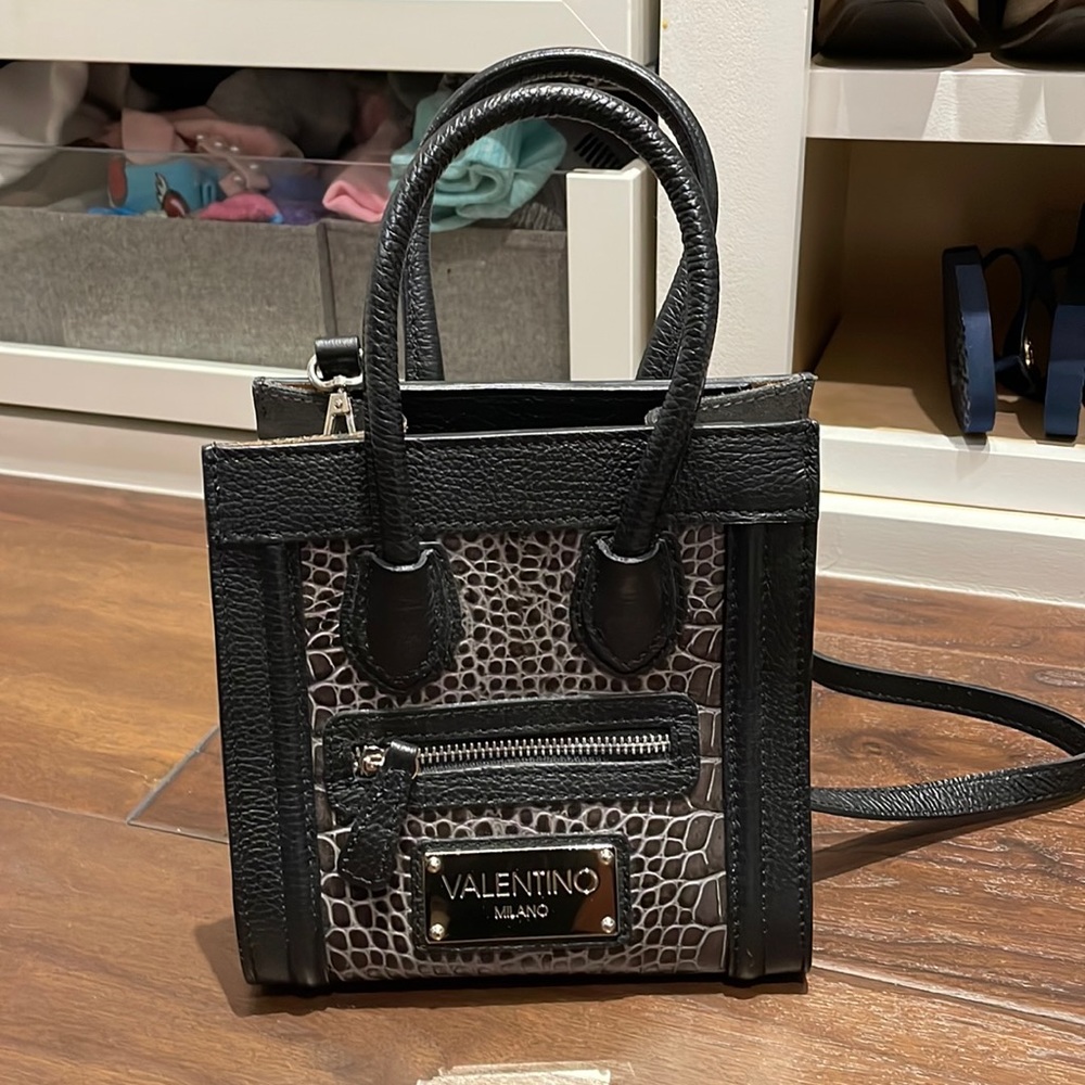 Valentino milano black alligator skin